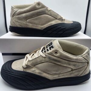 Men’s Givenchy Beige and Black Distressed Sneakers